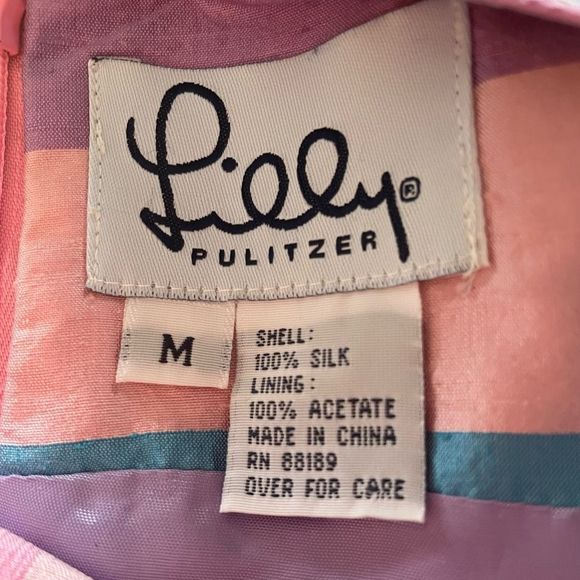 Lilly Pulitzer 100% Silk Plaid Sleeveless Dress - Picture 6 of 6